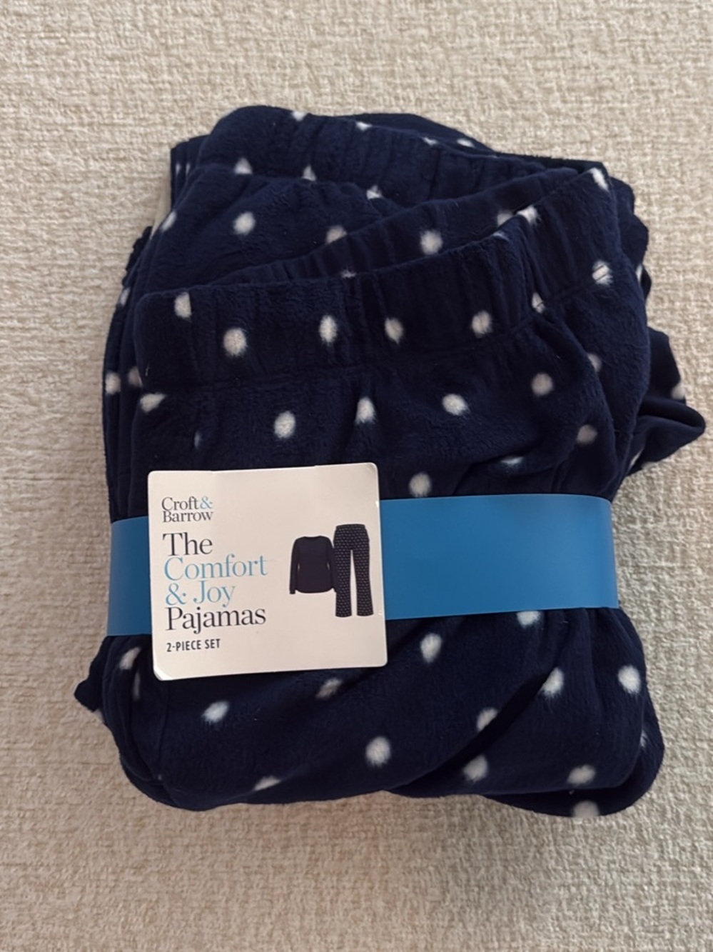 Kohl's Navy and White Polka Dot Women’s Pajama Set - 2-Piece